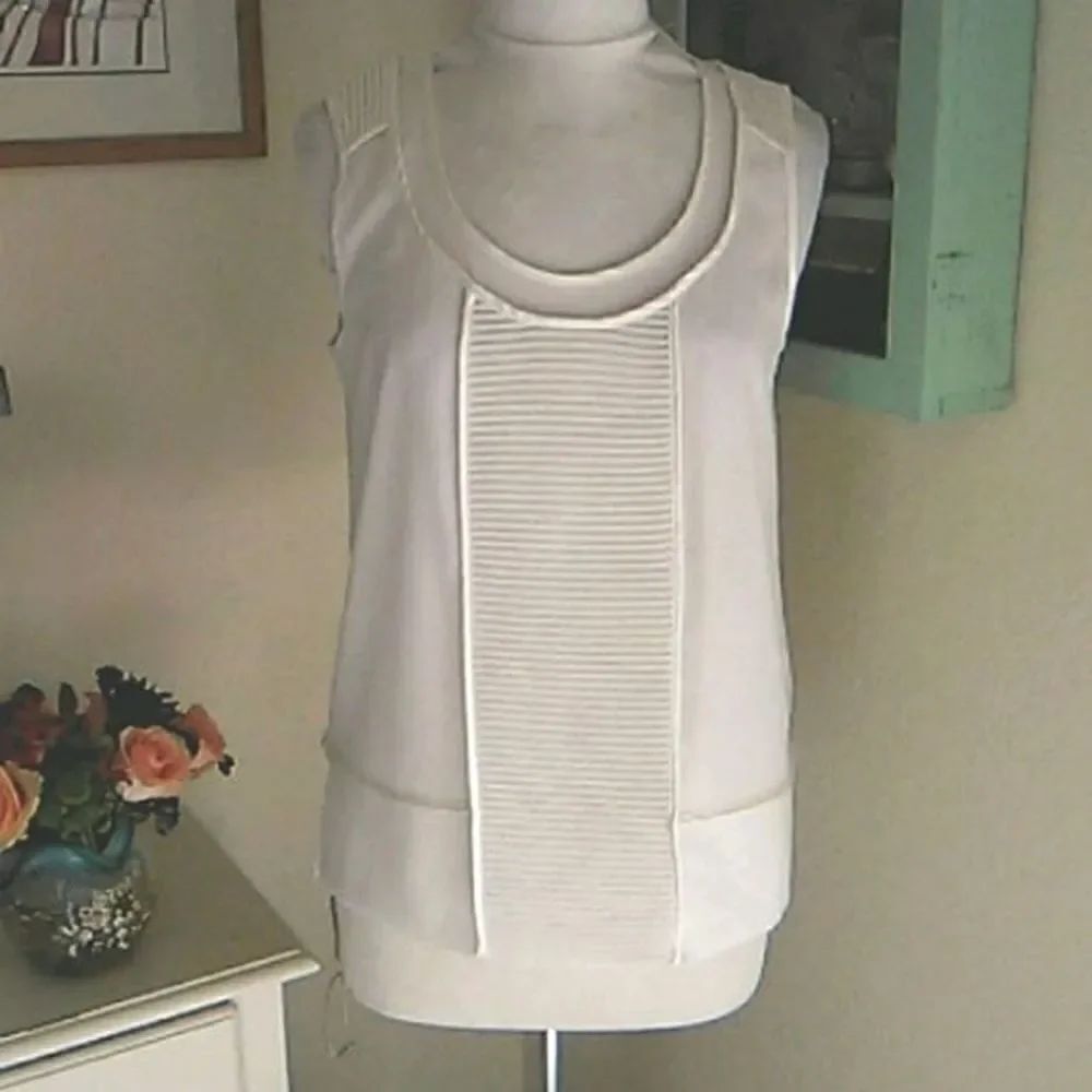 Kenneth Cole Sheer Tucked Top